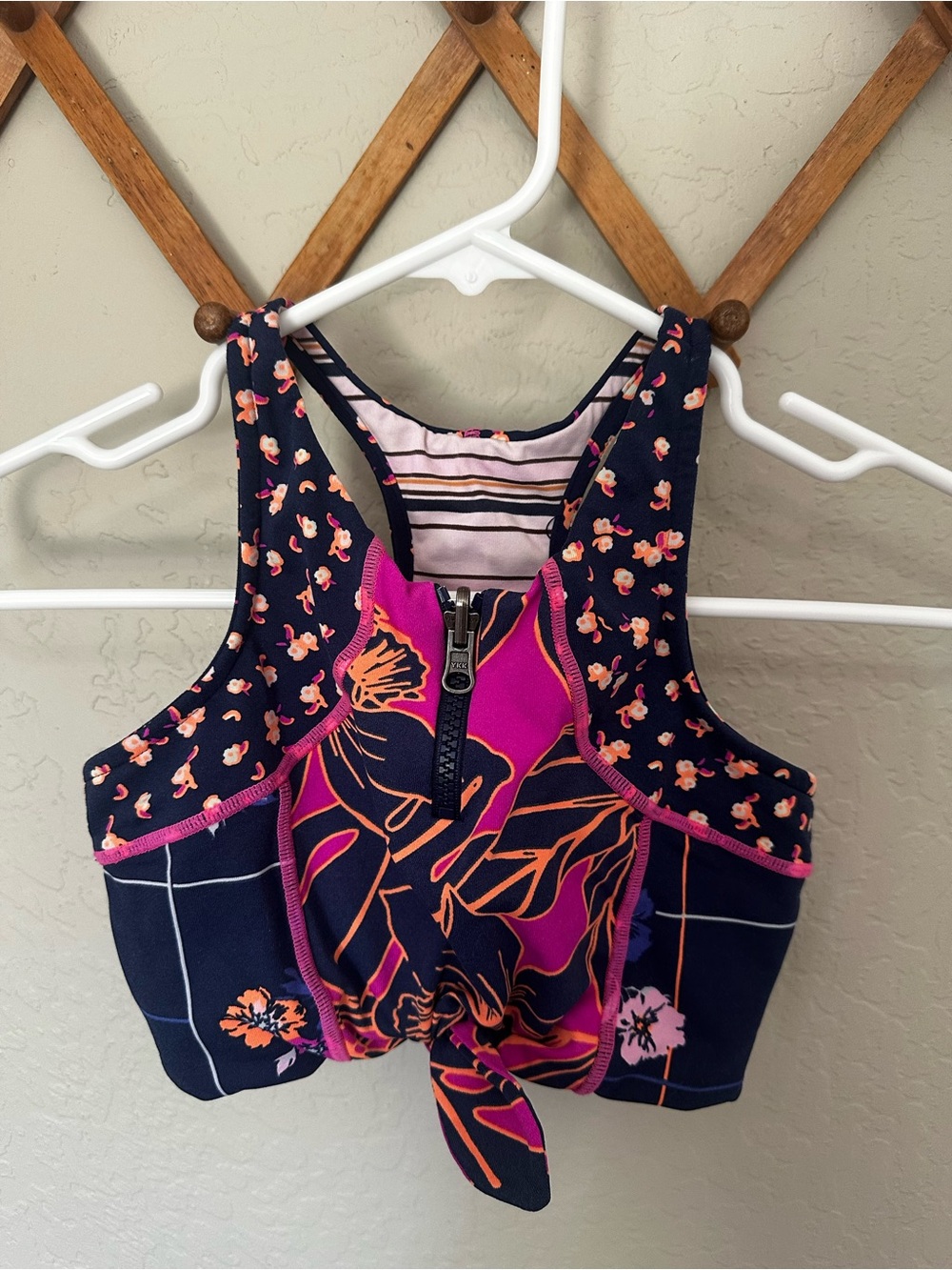 Maaji Navy, Fuchsia and Orange Floral Kids One-Piece Top